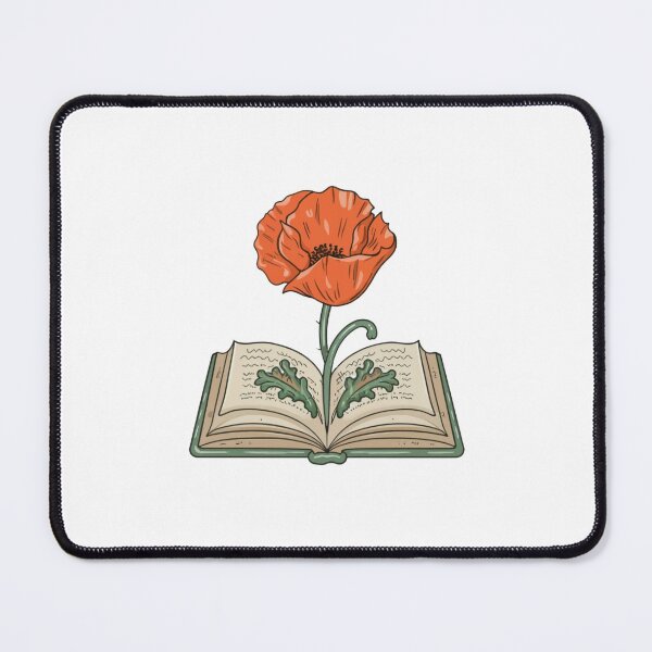 Item preview, Flowers Growing From Book | A beautiful orange Papaver (Poppy flower) designed and sold by CircinusStore.