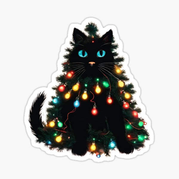 Item preview, Funny Santa Black Cat designed and sold by DavidPrintCraft.
