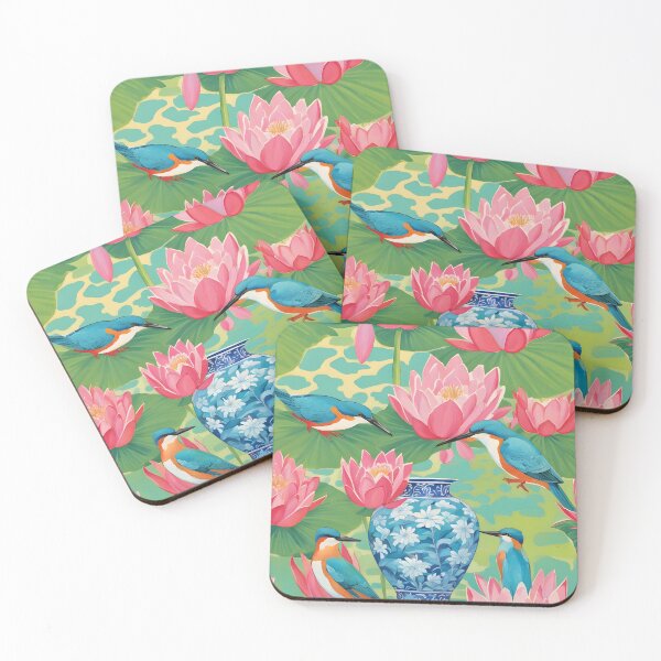 Item preview, Kingfishers at the lily pond designed and sold by SophieClimaArt.