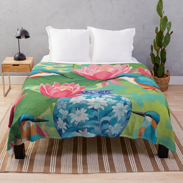 Item preview, Kingfishers at the lily pond designed and sold by SophieClimaArt.