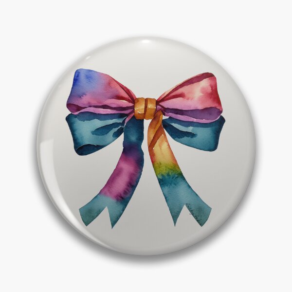 Item preview, AP267-6 Colorful Watercolor Ribbon Bow designed and sold by DuckyRubin.