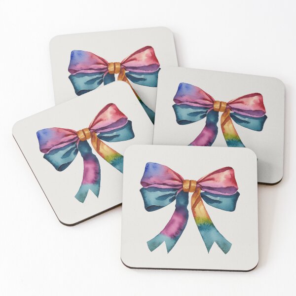 Item preview, AP267-6 Colorful Watercolor Ribbon Bow designed and sold by DuckyRubin.