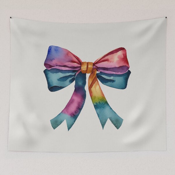 Item preview, AP267-6 Colorful Watercolor Ribbon Bow designed and sold by DuckyRubin.