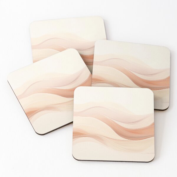 Item preview, beige abstract waves painting of a desert flowing line designed and sold by hAITHAM1985.