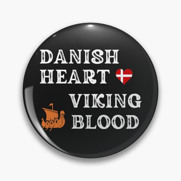 Item preview, Danish Heart Viking Blod. White text. Gift ideas for historical enthusiasts. designed and sold by LindaLG.