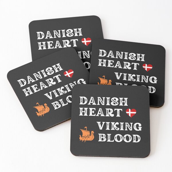 Item preview, Danish Heart Viking Blod. White text. Gift ideas for historical enthusiasts. designed and sold by LindaLG.