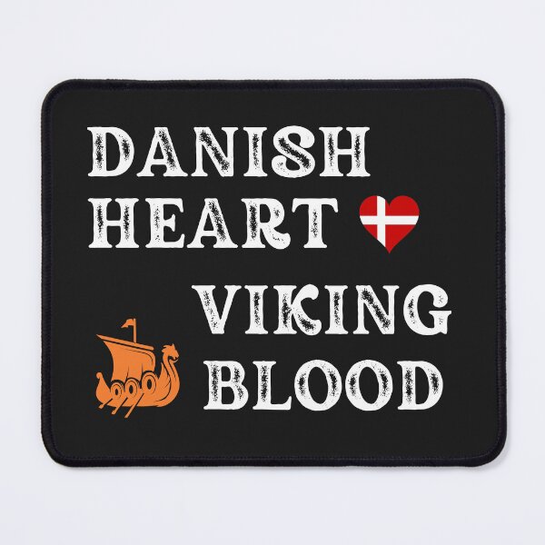 Item preview, Danish Heart Viking Blod. White text. Gift ideas for historical enthusiasts. designed and sold by LindaLG.