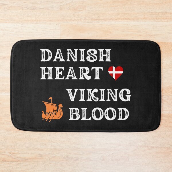 Artikelvorschau, Danish Heart Viking Blod. Weißer Text. Geschenkideen für Geschichtsinteressierte. entworfen und verkauft von LindaLG.