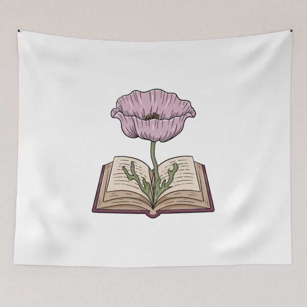 Item preview, Flowers Growing From Book | A beautiful light purple Papaver (Poppy flower) designed and sold by CircinusStore.