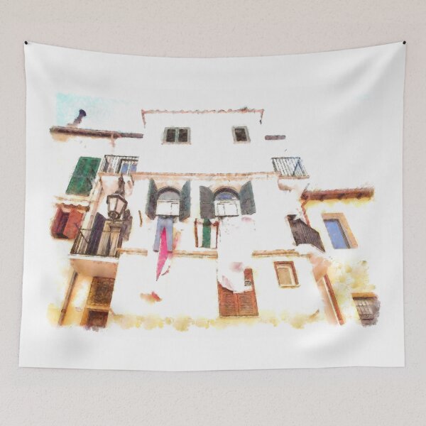 Item preview, San Felice Circeo building with the put clothes designed and sold by Giuseppe Cocco.