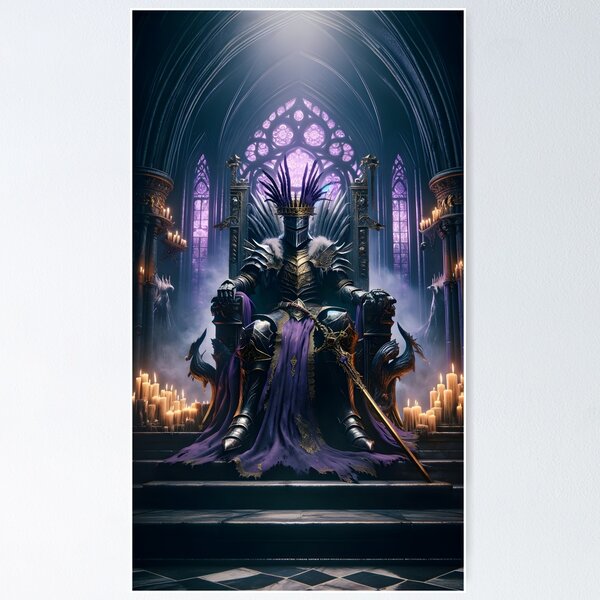 Item preview, The Demon's Dark Soul – Warrior in Plate Armor on the Stone Throne #09 designed and sold by BeNiceOrDie.