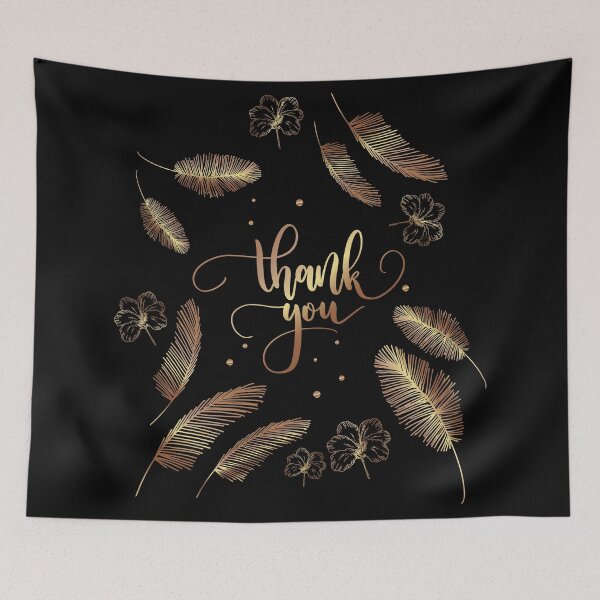 Item preview, gold thank you designed and sold by PineLemon.