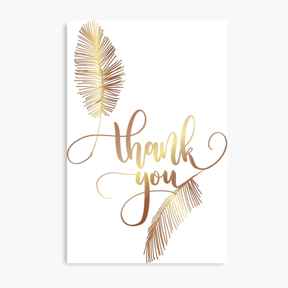 Blank Inside Feather Blank Thank You Greeting Card