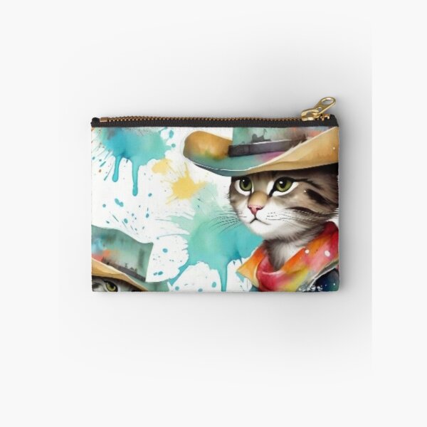 Item preview, Cowboy Cat & Cowboy Kitten With Splash Paint Background designed and sold by Wolfheartart.