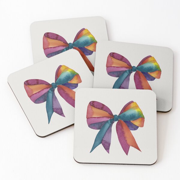 Item preview, AP267-8 Colorful Watercolor Ribbon Bow designed and sold by DuckyRubin.