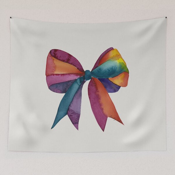 Item preview, AP267-8 Colorful Watercolor Ribbon Bow designed and sold by DuckyRubin.
