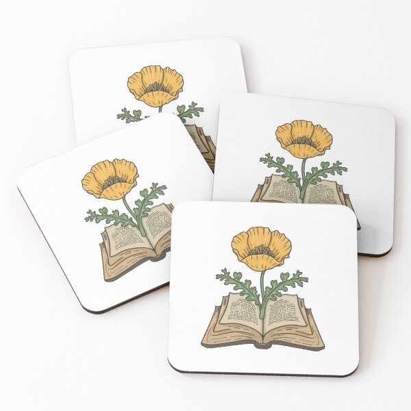 Item preview, Flowers Growing From Book | A beautiful yellow Papaver (Poppy flower) designed and sold by CircinusStore.