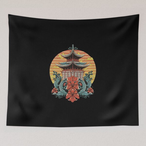 Item preview, Sakura Serenity: Japanese Building Sunset designed and sold by FAGMAVisuals.