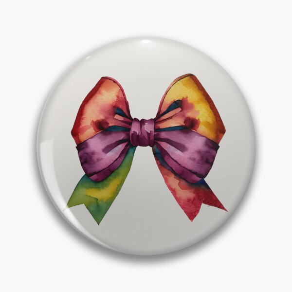 Item preview, AP267-10 Colorful Watercolor Ribbon Bow designed and sold by DuckyRubin.