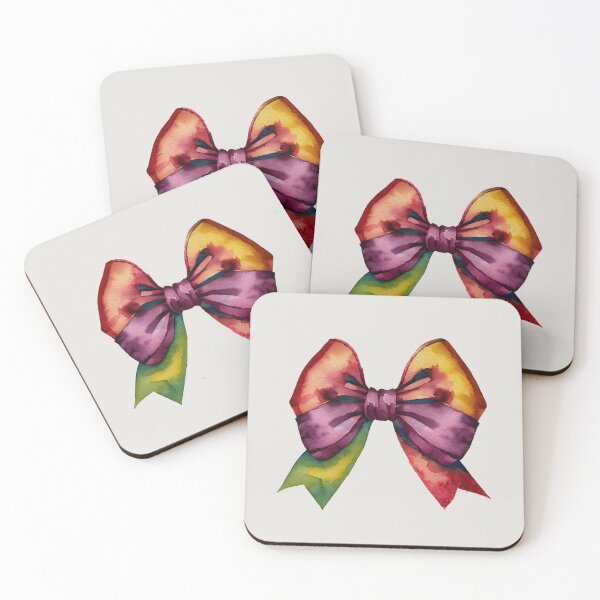 Item preview, AP267-10 Colorful Watercolor Ribbon Bow designed and sold by DuckyRubin.