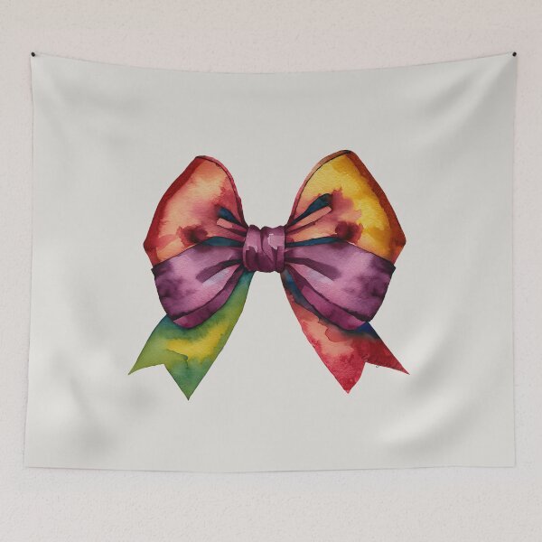 Item preview, AP267-10 Colorful Watercolor Ribbon Bow designed and sold by DuckyRubin.
