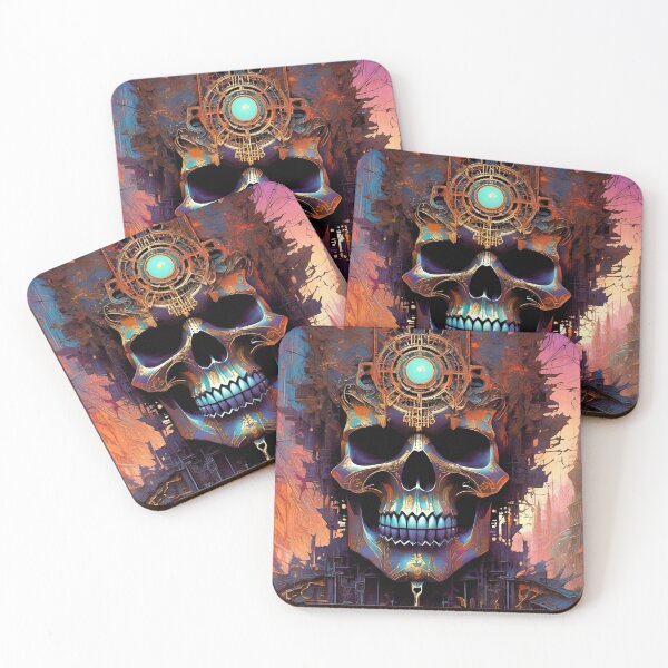 Item preview, Surreal Rusting Bio Punk Skull - Sci Fi Art designed and sold by Delerat7.