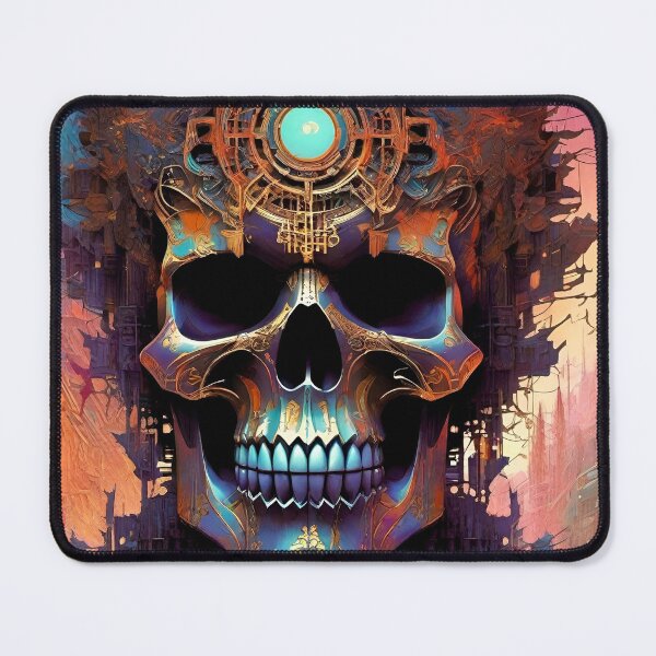 Item preview, Surreal Rusting Bio Punk Skull - Sci Fi Art designed and sold by Delerat7.