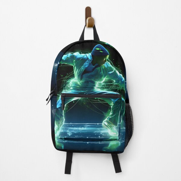 Item preview, Dynamic action painting of a luminous break dancer in the style of neon-infused digitalism designed and sold by AI-Only Creations.