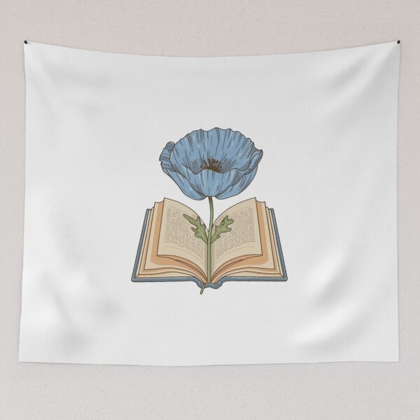 Item preview, Flowers Growing From Book | A beautiful blue Papaver (Poppy flower) | Little Blue Flowers S designed and sold by CircinusStore.