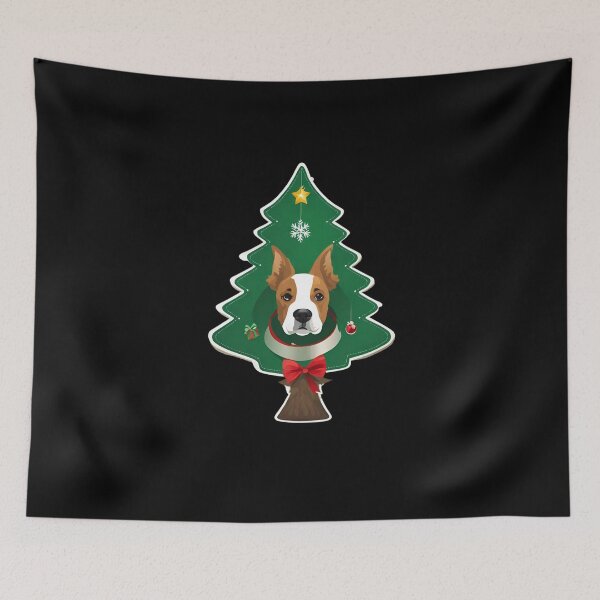 Artikelvorschau, Niedlicher Weihnachtsmannhund auf dem Weihnachtsbaum entworfen und verkauft von DavidPrintCraft.