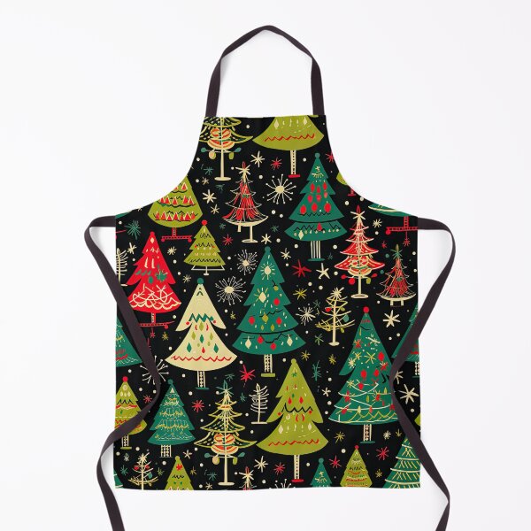 Item preview, Mid Century Retro Green Trees Christmas Pattern designed and sold by ArtMeetsPizza.