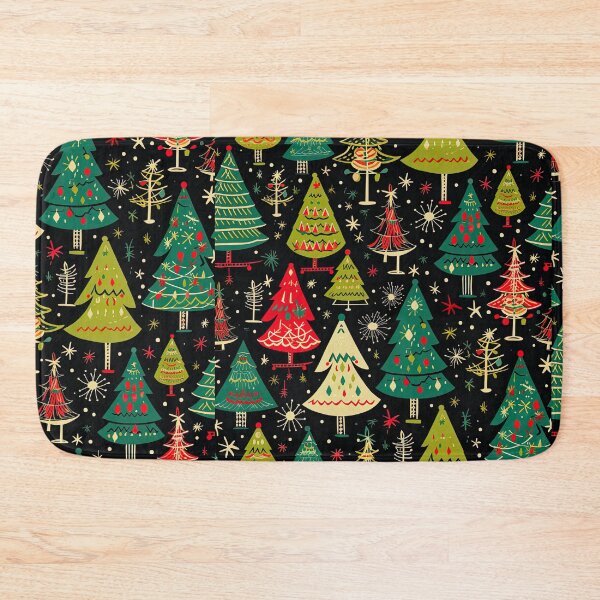 Item preview, Mid Century Retro Green Trees Christmas Pattern designed and sold by ArtMeetsPizza.
