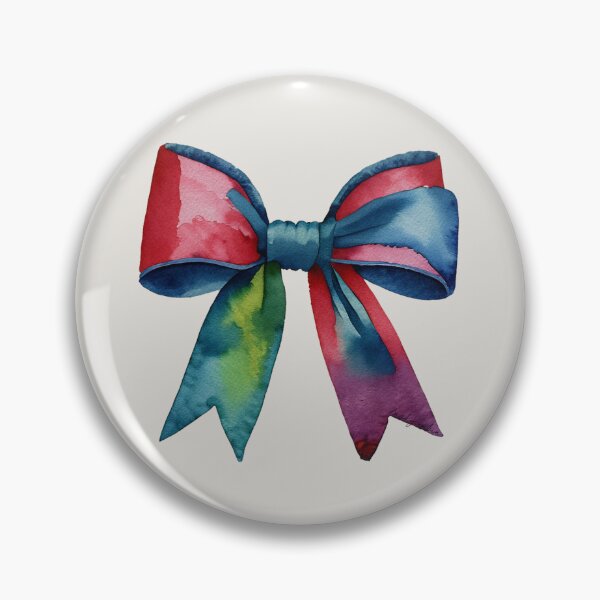 Item preview, AP267-11 Colorful Watercolor Ribbon Bow designed and sold by DuckyRubin.