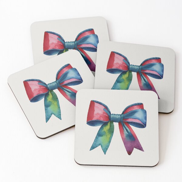 Item preview, AP267-11 Colorful Watercolor Ribbon Bow designed and sold by DuckyRubin.
