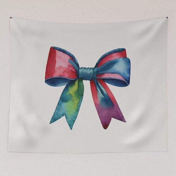 Item preview, AP267-11 Colorful Watercolor Ribbon Bow designed and sold by DuckyRubin.