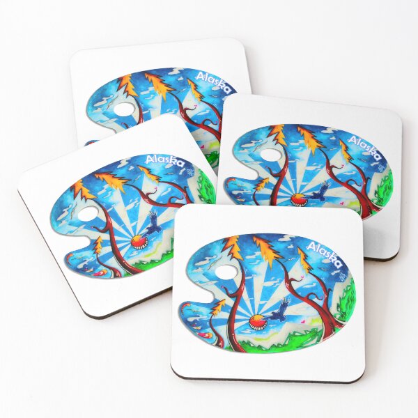 Item preview, Alaskan Art Palette Landscape Art, Painting by MeganAroon, Stickers & More designed and sold by MeganAroon.