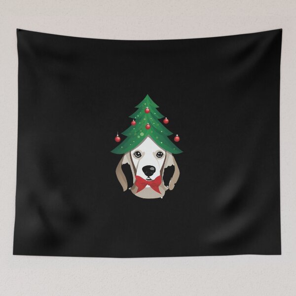 Aperçu de l'œuvre Chien mignon dans un chapeau de Noël créée et vendue par DavidPrintCraft.