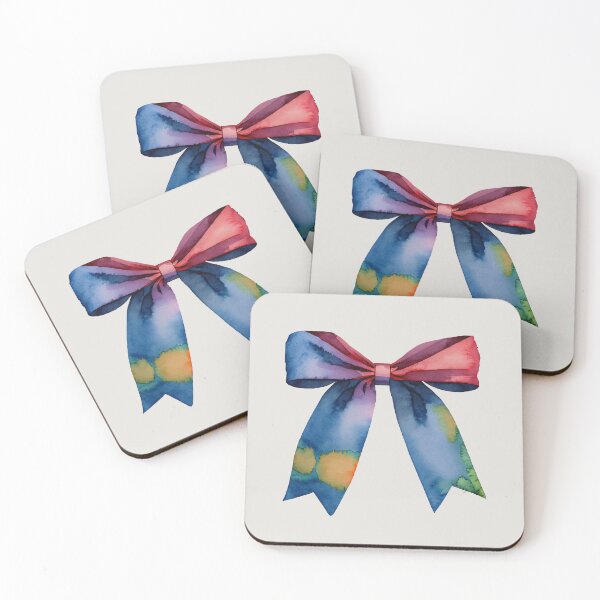 Item preview, AP267-12 Colorful Watercolor Ribbon Bow designed and sold by DuckyRubin.