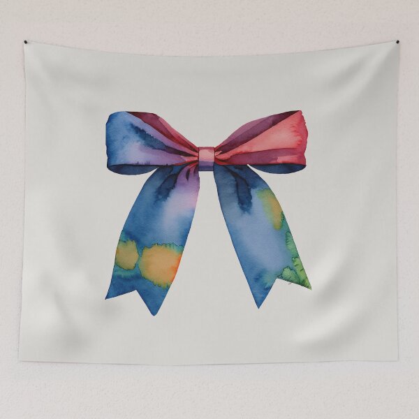 Item preview, AP267-12 Colorful Watercolor Ribbon Bow designed and sold by DuckyRubin.