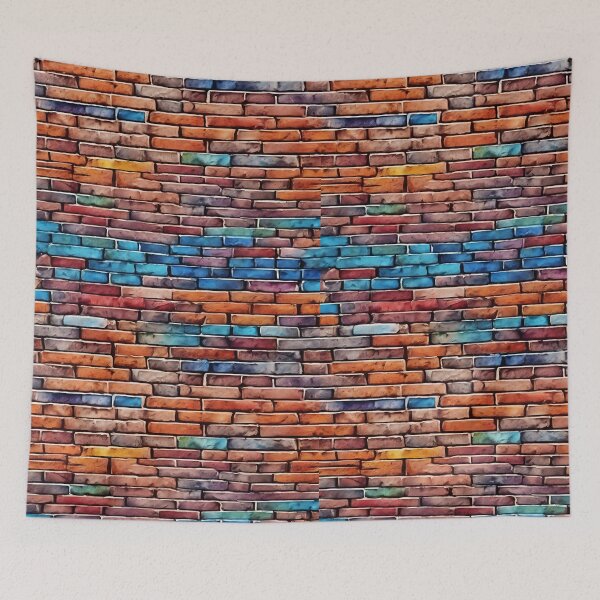 Item preview, Magical Colorful Brick Pattern designed and sold by DigiDreamyArt.