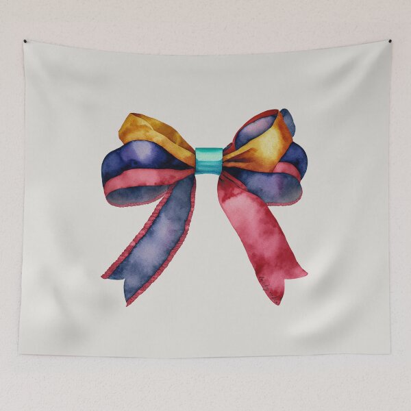 Item preview, AP267-13 Colorful Watercolor Ribbon Bow designed and sold by DuckyRubin.