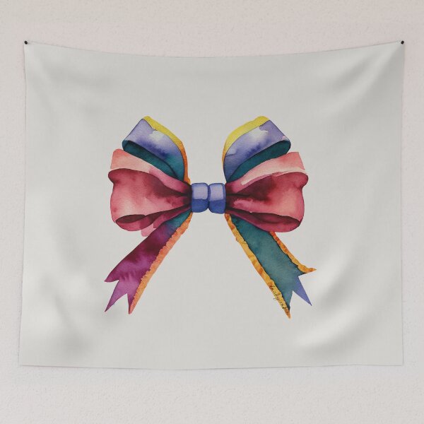 Item preview, AP267-14 Colorful Watercolor Ribbon Bow designed and sold by DuckyRubin.