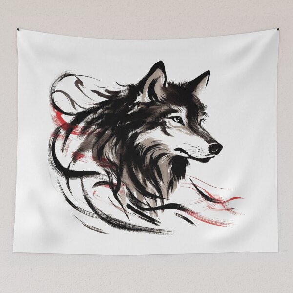 Item preview, Chinese Style Ink Wolf designed and sold by Lukasz Kobylka.