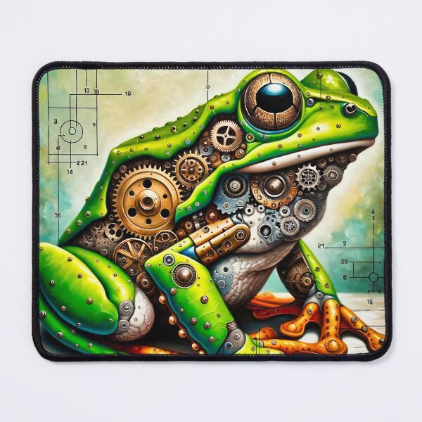 Item preview, Steampunk Green Tree Frog designed and sold by NovosArt.