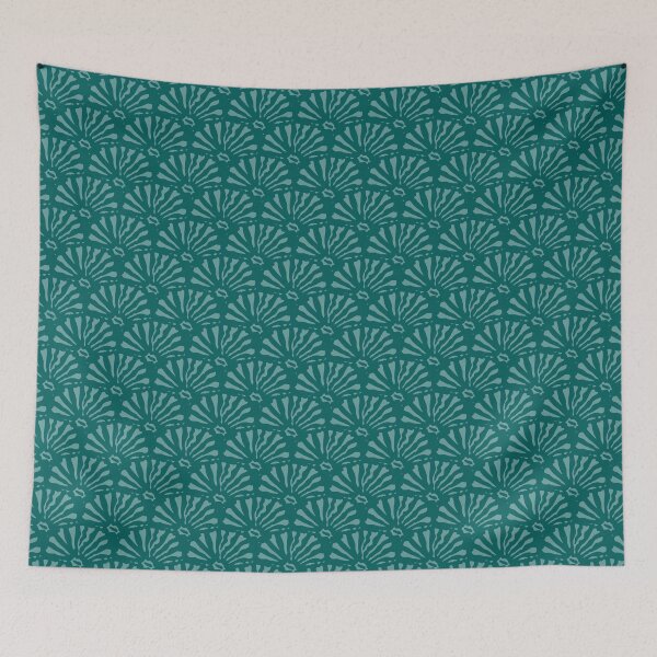 Item preview, Teal mushroom fans designed and sold by Anne-Leue.