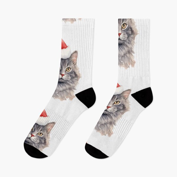 Item preview, Christmas Longhaired Gray Tabby Cat  designed and sold by rmcbuckeye.
