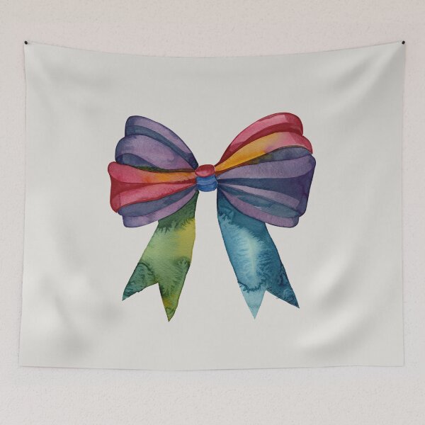 Item preview, AP267-16 Colorful Watercolor Ribbon Bow designed and sold by DuckyRubin.