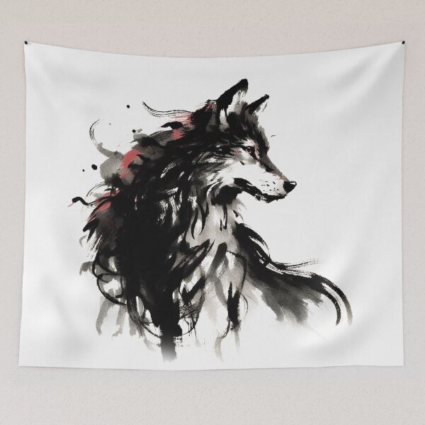 Item preview, Chinese Style Ink Wolf designed and sold by Lukasz Kobylka.