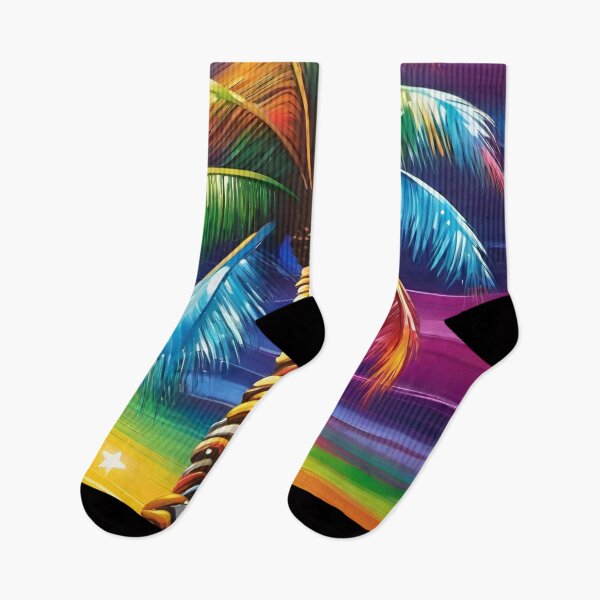 Item preview, Rainbow palm tree designed and sold by MatrixTattoo.