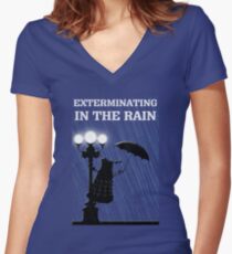 MusiKill in the Rain Women's Fitted V-Neck T-Shirt